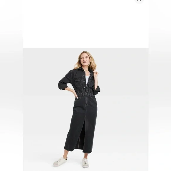 white christmas dresses Universal Thread Women's Long Sleeve Denim Maxi Shirtdress - Med Wash –  ShopCredence main image 0